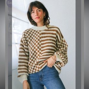 Blu Pepper Striped & Checkered Sweater